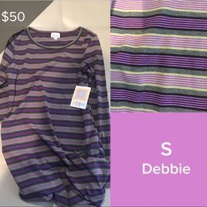 LuLaRoe Debbie Dress Long Sleeve Small Stripe